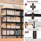 Xcity Storage Shelves, 5 Tier Heavy Duty Metal Shelving Unit - Image 3