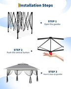 Canopy Tent 13x13 ft, Pop Up Gazebo One-Push Setup - Image 3