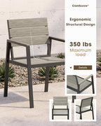 Outdoor Patio Dining Table, HDPS & Aluminum Outdoor Table - Image 4