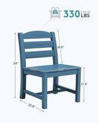 SERWALL Outdoor Dining Chairs Set of 4, All-Weather HDPE Patio Chair - Image 2