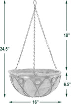Arcadia CB02 Emerald Series Round Hanging Basket Planters - Image 4
