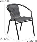 Flash Furniture Lila Modern Rattan Indoor/Outdoor Stackable Dining Chairs - Image 3