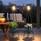 2 Pack Solar Lights with Plant Stand, Outdoor Floor Lamp, Waterproof Solar LED - Image 5