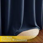 NICETOWN Navy Blue Blackout Room Divider Curtains 144 inch Length, Grommet - Image 7
