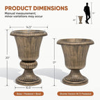 Athena Collection 20''H Bronze Garden Plastic Urn - Image 3