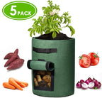 Delxo 5 Pack 7 Gallon Potato Growing Bags, Planter Garden Grow Bags - Image 8