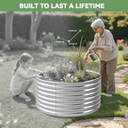 4 Pack 2x2FT Round Raised Beds for Gardening, Corrugated Galvanized Steel - Image 8