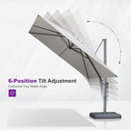 PURPLE LEAF Patio Umbrella 9' X 9' Rectangle Cantilever Umbrella Large Aluminum - Image 6