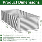 2 Pack Tall Corrugated Galvanized Steel Raised Garden Bed Outdoor, Metal Above - Image 2
