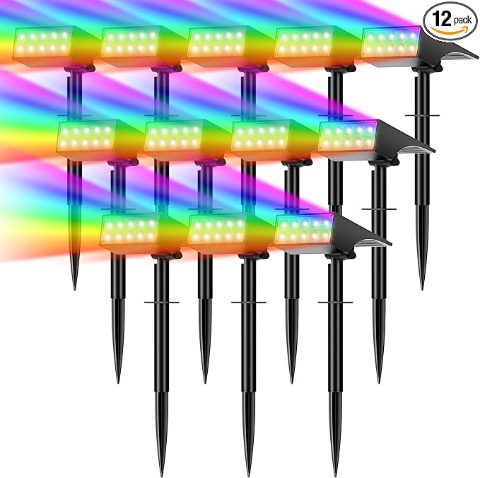 Solar Spot Lights Outdoor Color Changing, Christmas Landscape Spotlights by WENATY