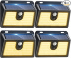 Solar Motion Sensor Outdoor Lights, Super Bright Solar Lights Outdoor Waterproof by Claoner