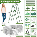 Galvanized Raised Bed with Cucumber Trellis, Garden Arch Trellis Outdoor - Image 3