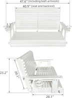 HDPE Porch Swing with 18/8 Stainless Steel Bolts, Ergonomic Design, Ultra - Image 3