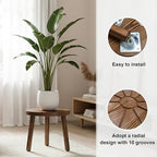 Delma Wood Plant Stands Indoor, Mid-Century Modern Plant Stool, Tall Plant Stand - Image 2