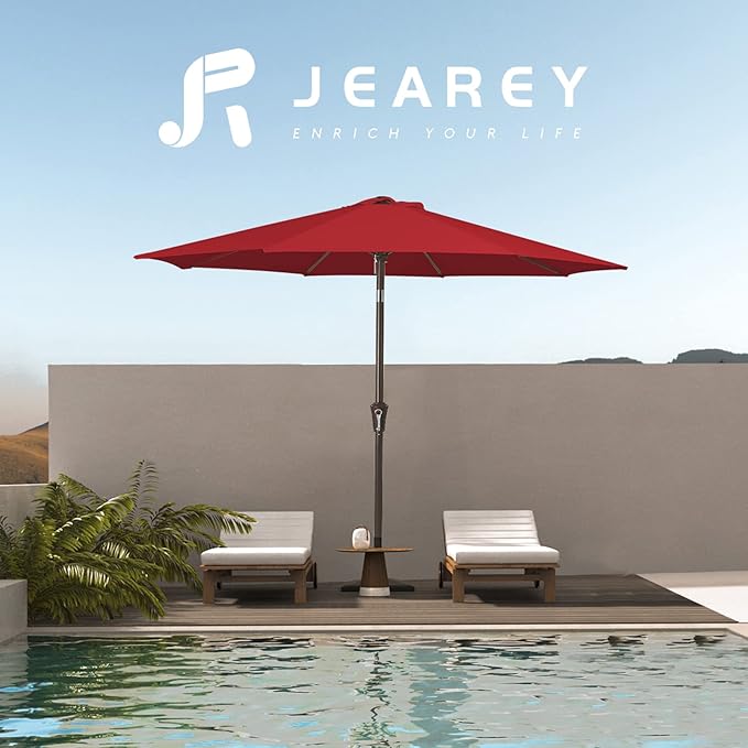 JEAREY 9FT Outdoor Patio Umbrella Outdoor Table Umbrella - Image 6