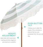 AMMSUN Boho Fringe Umbrella Outdoor Patio, 6.5ft UPF50+ Picnic Umbrella - Image 3
