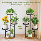iDavosic.ly 3 Tier Plant Stand Indoor, Tiered Corner Metal Wood Multiple Flower - Image 6