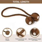 Hion Magnetic Curtain Tiebacks Dark Brown 6 Pack, Curtain Tiebacks Buckles - Image 2