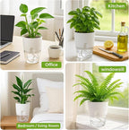 8 Pack Self Watering Pots for Indoor Plants, PlanterHoma 3.2 Inch Plant Pot - Image 9