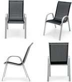 Giantex Set of 4 Patio Chairs, Stackable Outdoor Dining Chairs, 330 LBS Capacity - Image 4