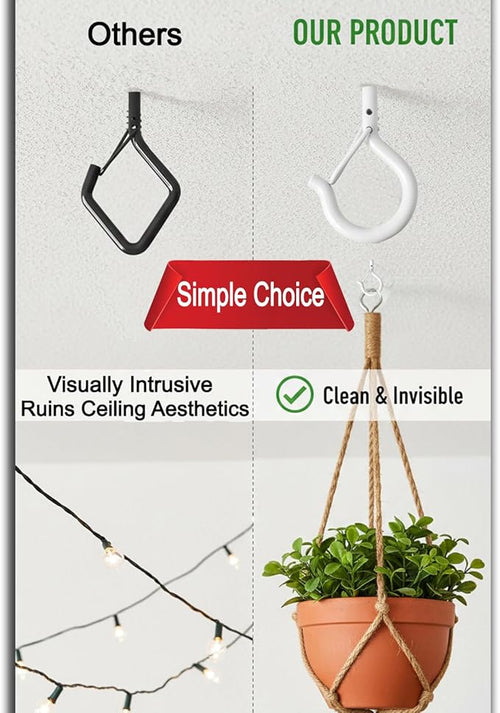 20 Pack Q Hanger Hooks with Safety Buckle, Rustproof Screw Hooks - Image 2