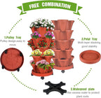 Vertical Strawberry Planter 5 Tier Stackable Tower Herb Planters Stacking - Image 8