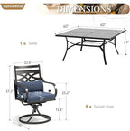 Sophia and William Swivel Outdoor Patio Dining Set - Image 6