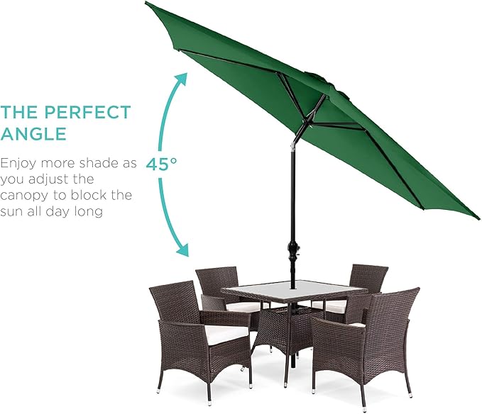 Best Choice Products 10ft Outdoor Table Compatible Steel Polyester Market Patio - Image 2