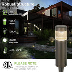 hykolity Low Voltage Landscape Lights, 3W 191LM 12V-24V LED Round Bollard Light - Image 2