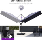PURPLE LEAF 9' X 9' Left-right Tilt Patio Umbrella Outdoor Cantilever Swivel - Image 7