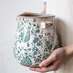 Tuscan Ceramic Planters and Kitchen Utensil Holder, 6.68 Inch Vintage Plant Pots - Image 8