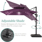 Best Choice Products 10x10ft Cantilever Patio Umbrella w/Base Included - Image 4