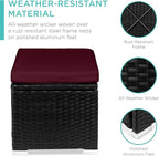 Best Choice Products Set of 2 Wicker Ottomans, Additional Seating, Side Table - Image 4