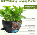 WOUSIWER Self Watering Hanging Planters, 2 Pack 10'' Plastic Pots - Image 6