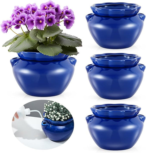 4 Sets African Violet Pots 6 Inch Self Watering Pot by Sunnychicc