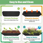 Riare 4 Pack 30 Inch Black Fabric Window Box Liners- Felt Square Trough Planter - Image 5