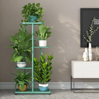 LINZINAR Metal 4 Tier 5 Potted Indoor Outdoor Plant Stand Shelf Planter Display - Image 2