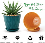 6 inch Plant Pots, 5 Pack Flower Pots Outdoor Indoor, Planters - Image 3