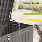 Devoko 100 Gallon Outdoor Storage Box, Waterproof Resin Deck Box - Image 7