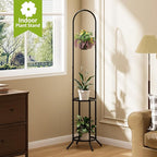BMOSU Plant Stand with Hooks Indoor Outdoor Corner Tall Plant Stand Heavy-Duty - Image 4