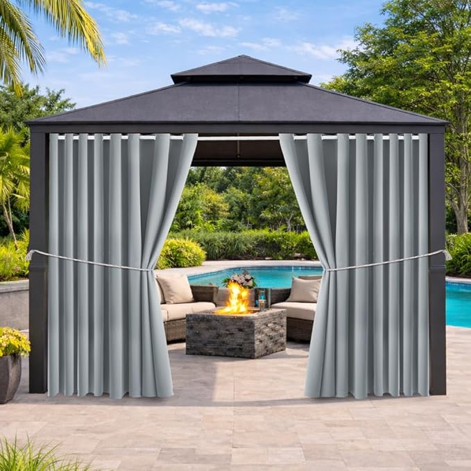 Water Resistant Outdoor Patio Curtain Darkening Thermal Insulated Indoor by DivaenCamino