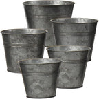 Briful 5 Size Galvanized Buckets Rustic Farmhouse Metal Bucket Galvanized by Briful