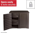 Rubbermaid Decorative Outdoor Storage Cabinet, Weather Resistant, Organization - Image 6