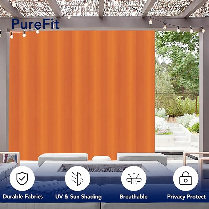 PureFit Outdoor Curtains for Patio Waterproof Weatherproof, UV Resistant - Image 3