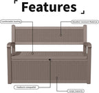 80 Gallon Outdoor Storage Bench Deck Box Waterproof Lockable, Outdoor Storage - Image 8