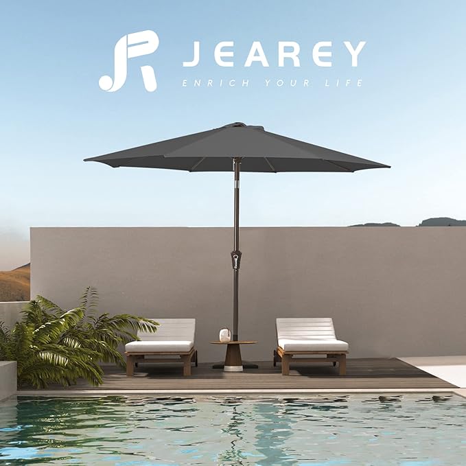 JEAREY 9FT Outdoor Patio Umbrella Outdoor Table Umbrella - Image 6