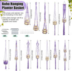 Hoteam 12 Pcs Macrame Plant Hangers Macrame Hanging Planters - Image 3