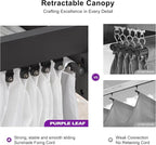 PURPLE LEAF 10' x 10' Aluminum Outdoor Pergola Wind-Resistant Retractable - Image 5