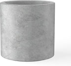 Kante 15.7" Dia Round Concrete Planter, Modern Style Large Cylindrical Plant Pot by Kante