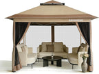 OASISHOME Pop-up Gazebo Portable Instant Canopy Tent 12x12, One-Push Locking by OASISHOME